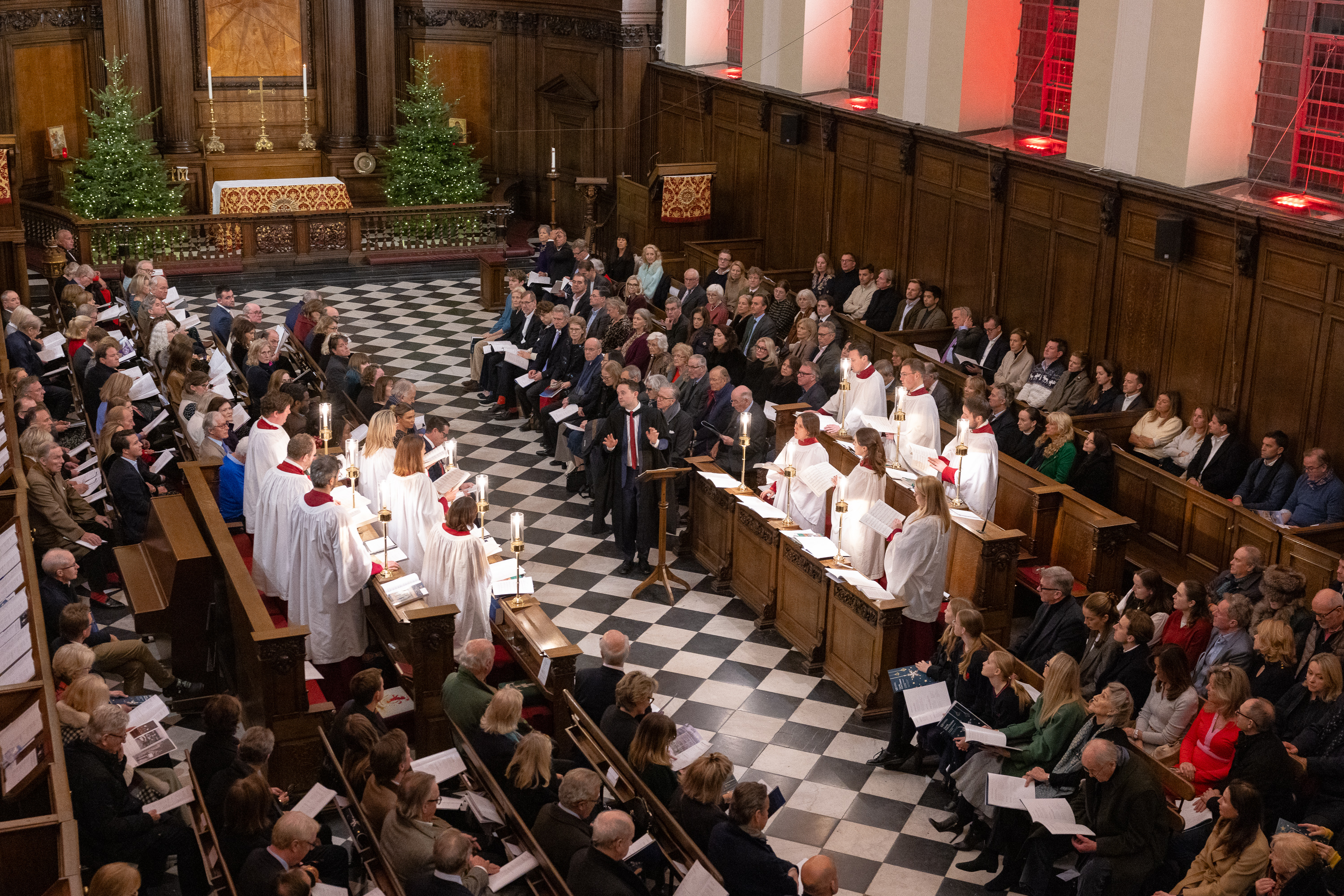 Carols_2024_service_overhead ICR Carol service ceremony view of overhead in the chapel
