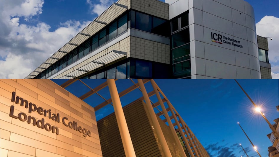 convergence science centre - imperial college and ICR - 945x532 Split image of Sir Richard Doll building in Sutton and Imperial College building in South Kensington