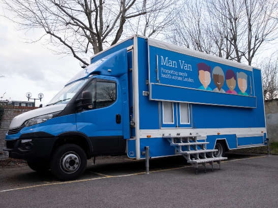 Man Van 547 x 410 px Blue man van offering free health checks to men