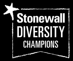 Stonewall-diversitychamps-logo-white 256px width Stonewall diversity champs logo white